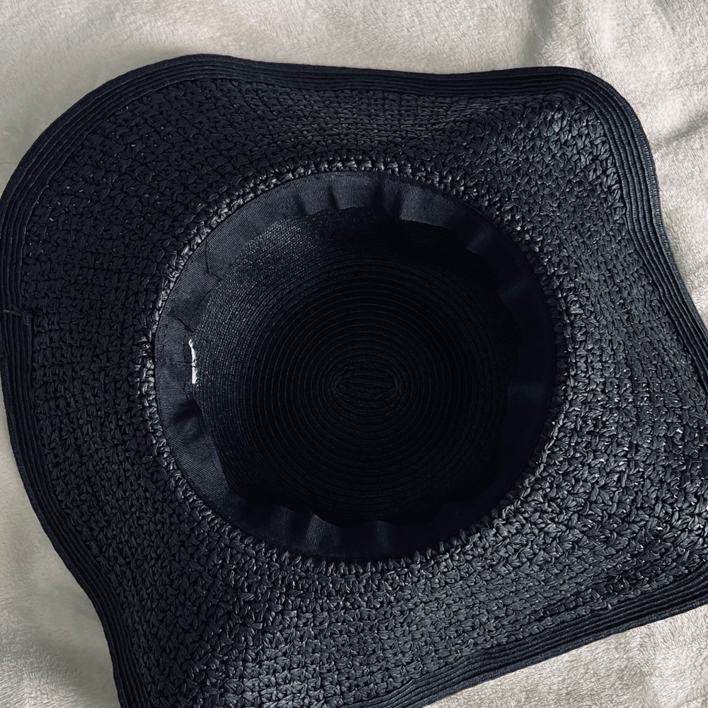6 pcs Wide Brim Straw Sun Hat - Black - Picture 4 of 15
